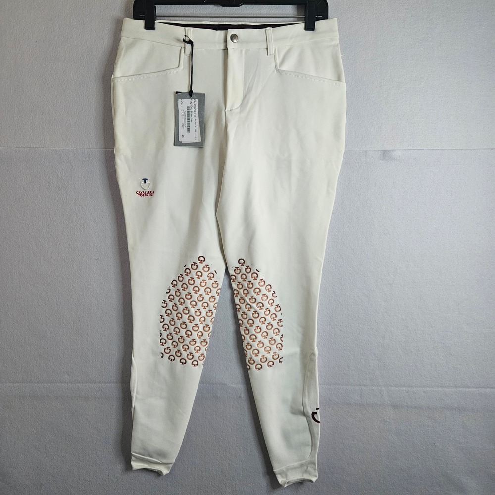 Cavalleria Toscana‎ White Flag Grip Breeches PAUN22JE010 Mens Size 48 Italy NEW